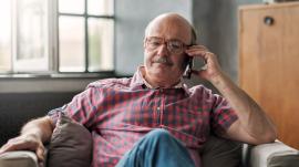 a man talking on the phone