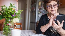 a woman using a smartphone